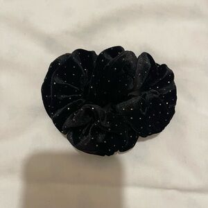 Elegant Black Scrunchie with Gold Accents